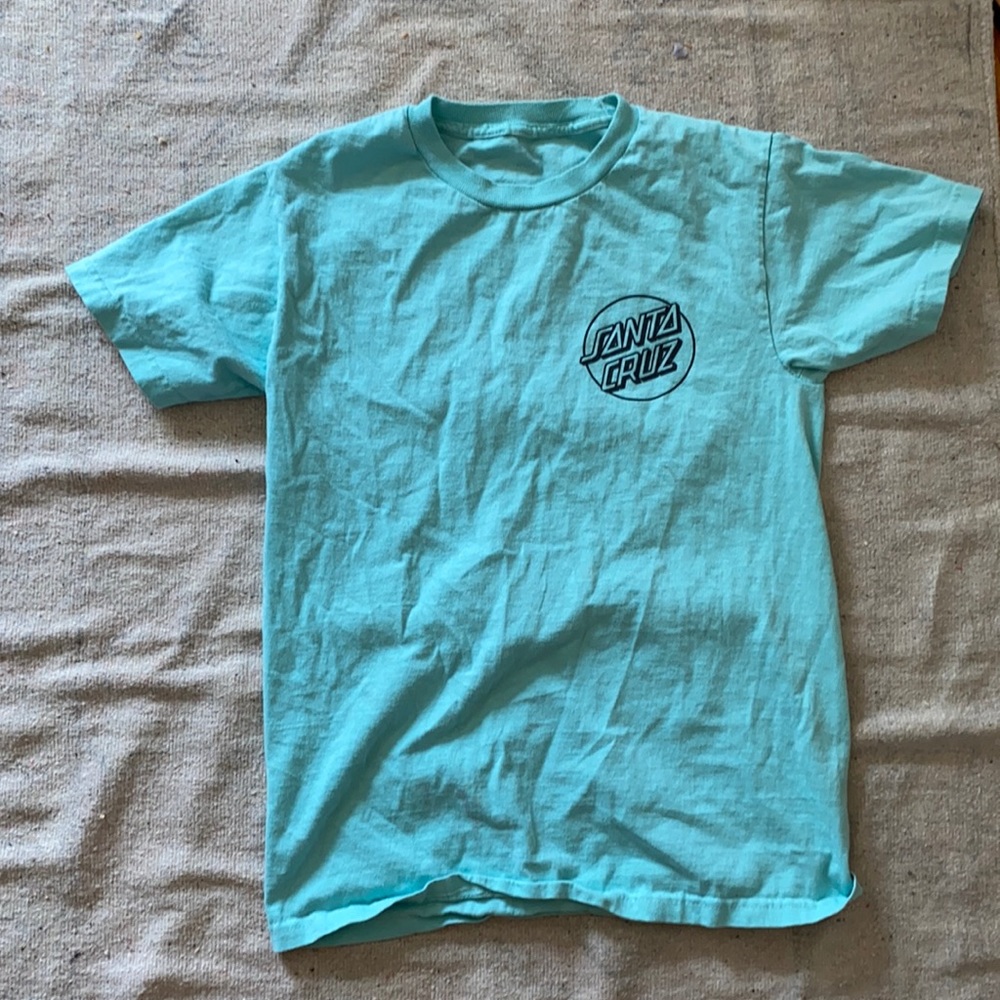 Santa Cruz teal tee